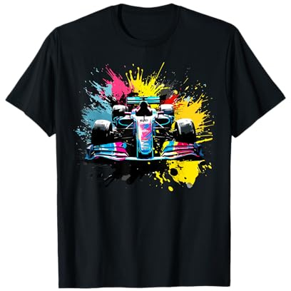 Voiture de course colorée Splash Art pilote de course T-Shirt