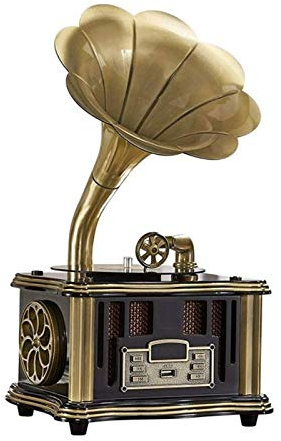 ZJFHEYUO Altoparlanti Portatili Wireless con Suono HD, Interruttore a levetta retrò, Microfono Integrato per Telefono/Android/PC/Laptop, Supporto USB, grammofono, Stile retrò Vin