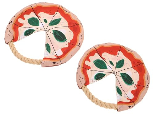 Levemolo 2pièces Disque Volant pour Chien Corde de Coton Lot de Disques Entraînement Jouet à Mâcher Extérieur pour Chiots et Chiens