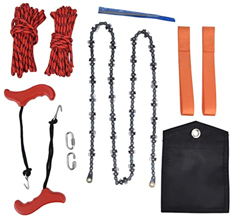 Haofy Scie à Chaîne à Corde Manuelle de 53 Pouces avec Dents Double Face pour une Rapide, Conception Pliable pour Branches d'arbre, Petites Branches, Troncs Moyens, Travaux de Cour, Utilisation en