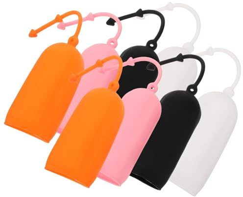 HOMSFOU Copri Bottiglie da Viaggio in Silicone Elasticizzato 8 Pezzi, Manicotti Antiperdita per Bottiglie di Shampoo e Lozione, per Uso in Viaggio, Protezione Flessibile da 22cm