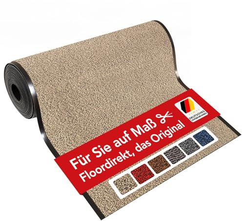 KARAT Schmutzfangmatte Sky - Türmatte mit meliertem Flor für den Eingangsbereich (120x150 cm, Beige)