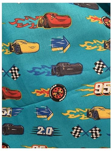 Aunt Sandy's Sewing Cars Weighted Blanket, Lightning McQueen, Twin Size, 10 lbs, Cotton/Flannel, Washable