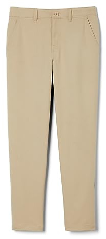 French Toast Boys' Slim Fit Stretch Performance Pant, Khaki, 12