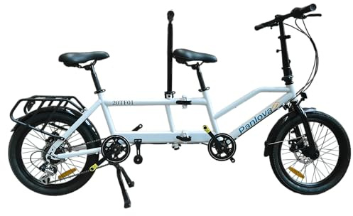 ECOSMO 20 Wheel Folding Tandem City Bicycle Bike 7 Speeds, Dual Disc brakes, Independantly riding - 20TF01W5