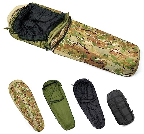 MT Army Military Modular Sleeping Bags System, Multi Layered with Bivy Cover for All Season, OCP