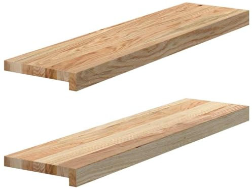 vidaXL Fensterbänke 2 Stk. Unbehandelt 80x20x2 cm Massivholz Eiche, Fensterbrett, Holz Treppenstufe, Holz Fensterbrett, Fensterbank Eichenholz