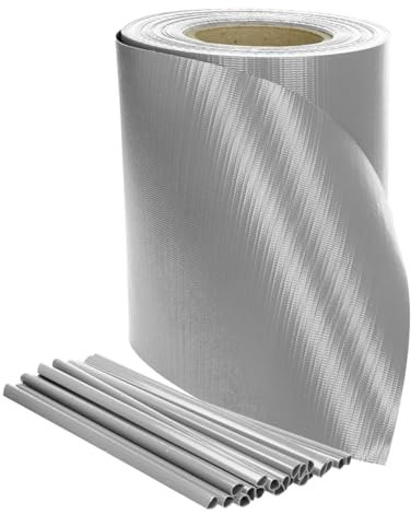 DVAURLIAN Valla de protección visual de 35 m x 19 cm, incluye 20 clips, lámina de PVC para vallas de doble varilla, valla de jardín (gris)