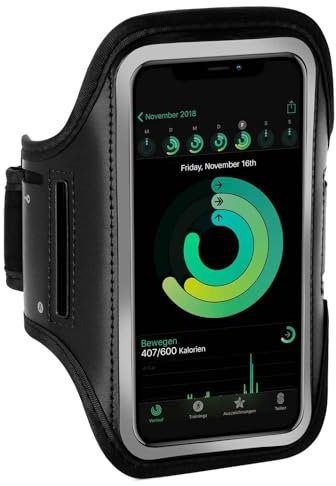 ONEFLOW Brassard de sport pour Samsung Galaxy A56 5G - Avec fenêtre tactile - Pour le sport et l'extérieur - Support pour téléphone portable pour le bras - Sac de course - Noir