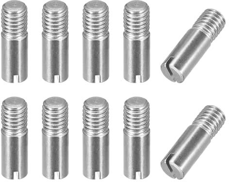QUARKZMAN 10Pcs M8 x 25mm Perno Cilindrico Scanalato 304 Acciaio Inossidabile Perno di Posizionamento Filettatura Esterna per Mobili Armadi