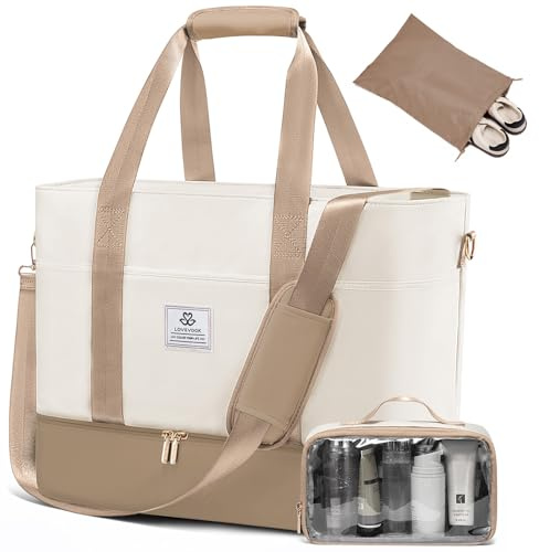 LOVEVOOK Borsa da viaggio da donna, impermeabile, Weekender Travel Duffel Bag con scomparto per scarpe, borsa da clinica, per la nascita della mamma, per la sauna, per lo sport, per il viaggio Ryanair