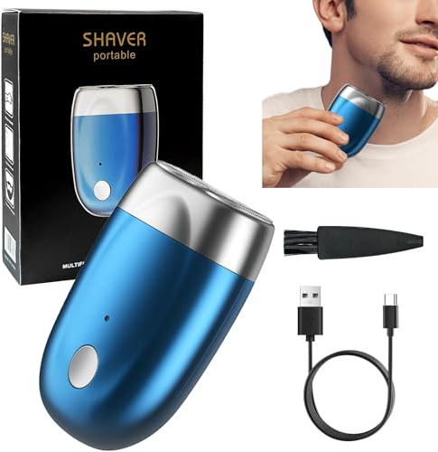 FUG Portable Mini Electric Shaver, USB Rechargeable Waterproof Dual Head Magnetic Shavers for Home Travel