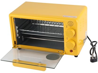 Phefop Mini Electric Baking Ugn Hållbar Multifunktion 600W för Hemkök Metall Söt Mönster Baka Ugnen för Kök au Plugg (med timing)