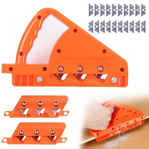 Forbabe Taglierina rapida in cartongesso, pialla per bordi in cartongesso con 20 lame, pialla manuale, per cartongesso a 45° + 60°