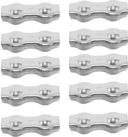 Amosfun Morsetti per Cavi in Acciaio Inox 6 Pezzi M6 Doppio Bullone Morsetto a Clip per Funi Metalliche Resistente alla Corrosione per Uso Industriale, Officina e Applicazioni
