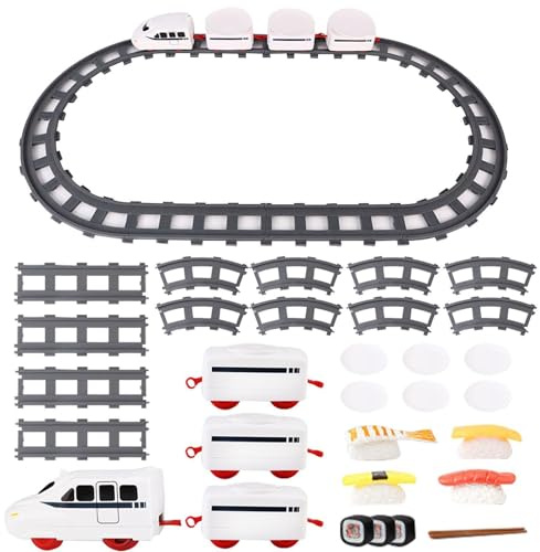Sdtgrtht Sushi Train Per Tavolo Da Pranzo, Set Di Treni Rotanti A Batteria, Set Di Trenini Giocattolo Per Tavolo Da Esposizione Di Sushi Per Feste, Oscillante, Sets Di Trenini Per Bambini, Ragazzi E