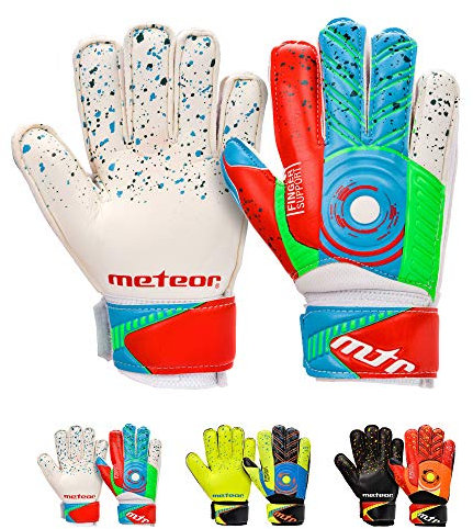meteor Defence Fussball Torwarthandschuhe fur Kinder Spieler-Handschuhe Heren fußball-Handschuhe Damen tormann Handschuhe schutzt die Finger tormannhandschuhe Jungen Torwart Spieler Handschuhe Catch