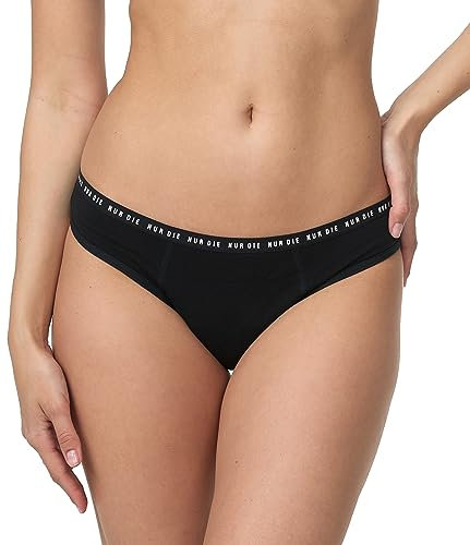 Nur Die Alles Geregelt Perioden-Unterwäsche für extrastarke Blutung waschbarer saugfähiger Slip Bio-Baumwolle, schwarz, M