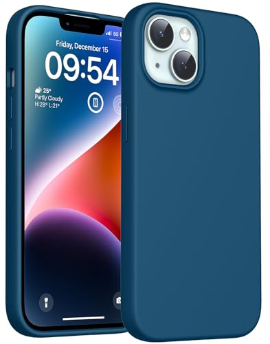 TOCOL for iPhone 14 Case, Liquid Silicone, Midnight Blue
