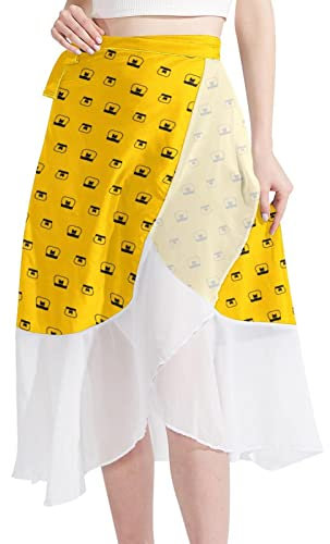 Honey Pot Pattern_800X800 Women Beach Sarongs Sheer Cover Ups Chiffon Bikini Wrap Skirt for Swimwear Multicoloured