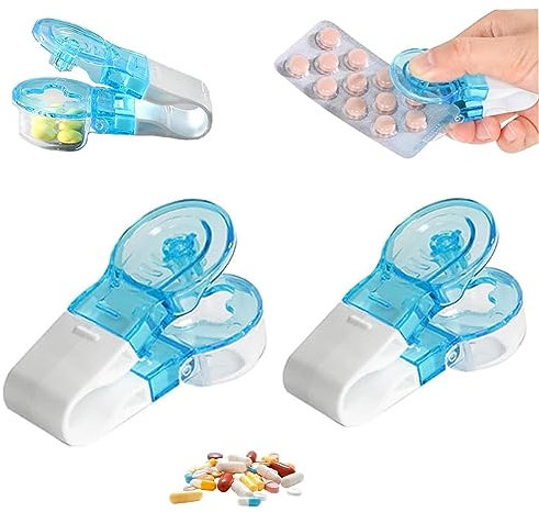 Mciskin 2 Pcs Portable Pill Taker, Remover, Pack Opener Assistance Tool, Blister Pack Opener, No Touch Easy to Take Pill Out, Tablet Dispenser