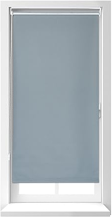 Relaxdays Thermorollo, ohne Bohren, Klemmfix, Kettenzug, 60x160 cm, Stoffbreite 56 cm, blickdichtes Klemmrollo, grau