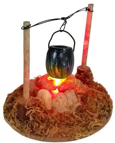 Johiux LED-Lagerfeuer Wichtel Zubehör Weihnachten,Miniatur Stadtflamme Mini Lagerfeuer Wichtelzubehör Miniatur Wichtel Zubehör,Wichtel Feuerstelle Miniatur Weihnachten Lagerfeuer Krippe Zubehö.