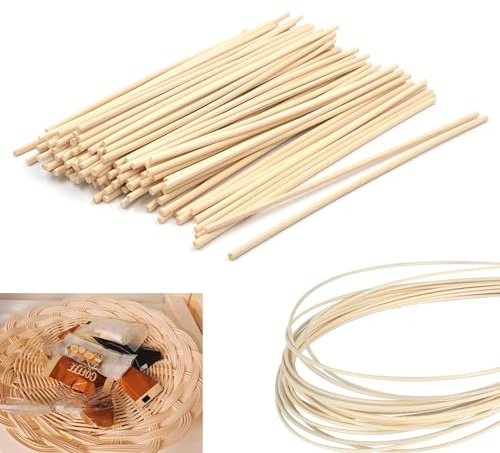 Inscrip 100 bastoncini per tubi d'india da 3 mm, materiale intrecciato, per fai da te, per profumare ambienti (45 cm)