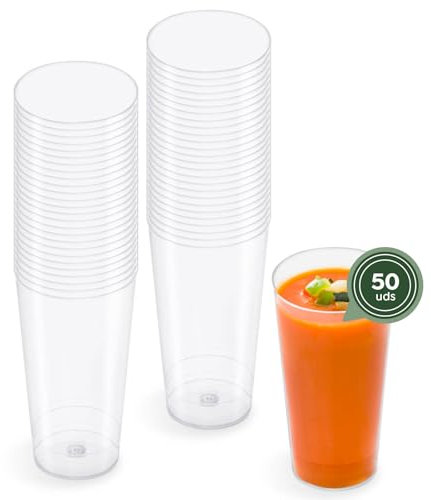 Horeca Collection - 50 Uds Vaso Cónico Transparente - 100 cc - Vasitos Aperitivo - 4,5 x 8,4 cm - Postres - Reutilizables - Cuencos - Finger Food - Entrantes - Catering - Cóctel - Vasos - Tazas