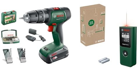 Bosch Akku Schlagbohrschrauber UniversalImpact 18V (1 Akku, 18 Volt System, im Koffer) + Bosch Laser-Entfernungsmesser EasyDistance 20 (einfache und präzise Messung bis 20 m, Ein-Tasten-Steuerung)