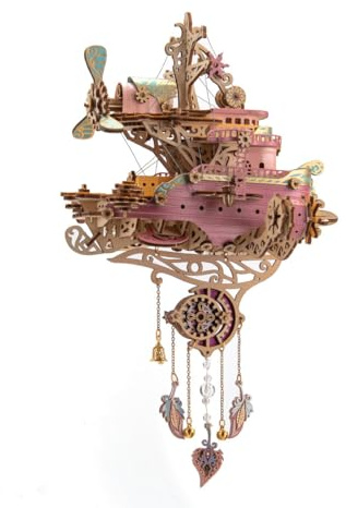BAUPLAY 3D-pussel trä flygskepp, gör-det-själv steampunk flygskepp trämodeller byggsatser, 3D modellbygge träbyggsats hantverk träbyggsats gåva för vuxna