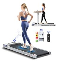 BLACK LORD Löpband 2,2 hk löpband med hastighetskontroll löpband 1–9 km/h för hem, kontor och gym, elektrisk motionscykel för vandring, jogging, effektiv träning (silver)