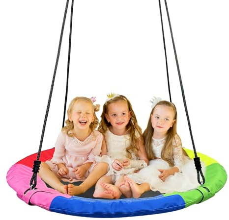 Tree Swing,Saucer Flying Swing 40 Inch for Kids,900D Oxford Waterproof, 900lbs Weight Capacity,with Adjustable Hanging Straps, for Backyard, Playground, and Camping, Gifts for Kids