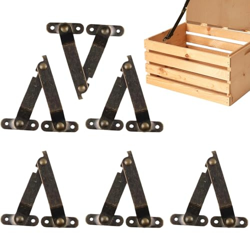 Cerniera di Sostegno Coperchio - Cerniere Cassapanca 6 Pezzi | Hardware di Blocco Regolabile ad Alta Resistenza per Meccanismo di Apertura Chiusura Armadio
