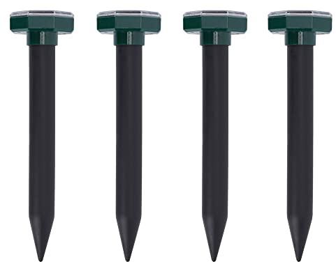 4X Dissuasori per Talpe Ultrasuoni Solare Scaccia Anti Talpe - IP65 Impermeabile Ultrasuoni dissuasore per gatti, Animali,Gopher,Serp