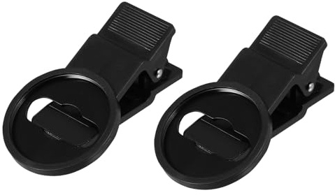 TOPBATHY Clips para Lentes de Cámara de Teléfono Móvil 37mm Tornillo Abs Negro, Antideslizantes y Fáciles de Usar, Paquete de 2 Piezas para Accesorios Fotográficos