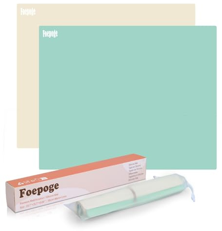 Foepoge 2Pack Silicone Craft Mat: 40x50 cm Silicone Mats for Worktops Large | Non-Stick Large Drawing Mat for Kids - Heat Resistant Worktop Protector for Table - Silicone Sheet for Paint/Clay/Art/Resin