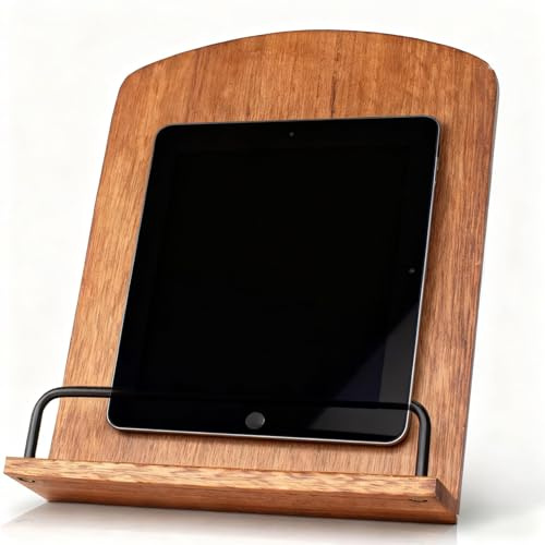 Cookbook Holder and Stand - Sturdy Countertop Design Effortlessly Holds cookbooks Crafted from Solid Wood for Durability and Style, This Versatile Kitchen Accessory Keeps Your Recipes Secure