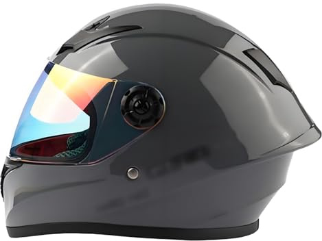 Barnmotorcykelhjälm Barncykel Integralhjälm Barnhjälmar ECE-Godkänd Skoterhjälm Med Solskydd, Skoterhjälm Eller Cykelutrustning För Vinter (Röd) F,S/(47~58cm)