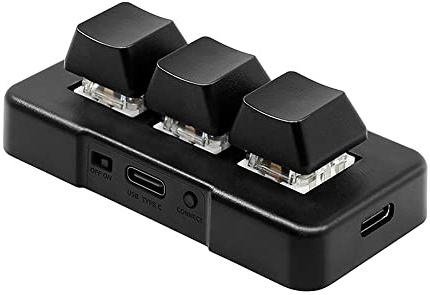 ERYUE MK321BT Tastiera Meccanica Personalizzata con Interruttore Blu con Connessione USB+BT Dual-mode, per Giochi Multimediali da Ufficio, Nera (#2)