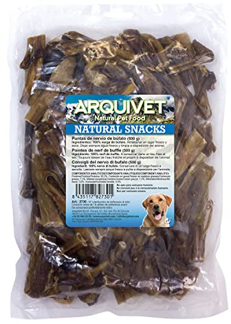ARQUIVET Pointes de nerf de Taureau - Sachetti 500 g - Snack naturali per cani - Masticabile per cani