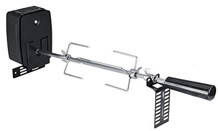 Diyeeni Edelstahl Grillspieß Set, Universal Elektrischer Drehspiess 106cm, inkl. Motor, Grillspiess, Fleischnadeln, Halterung, Montage Kit, Perfekt für Zuhause Garten