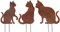 B2S BACK2SEASON Metall Stecker Katzen Rost-Optik Rasenstecker Gartenstecker Frühling 3er Set