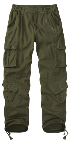 XNMAYA Cargo Pants for Women, Military Army Camo Combat Trousers,Work Camping Hiking Casual Pants with Pockets Army Green US 16