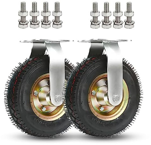 WORDFUN 150/200/250mm Ruote Pneumatiche, Ruote per Carichi Pesanti, Ruote Girevoli con Viti, Ruote in Gomma per Carrello, Rotelle AntiGraffio, Gomme di Scorta Carriola, Silenziose Rotelle