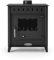 PRENSA STOVE - Estufa de Leña Mediana TEIDE 1 de 12,6 kW con Salida Superior y Cristal Cerámico – Acero de 4 mm – Alta Eficiencia Energética
