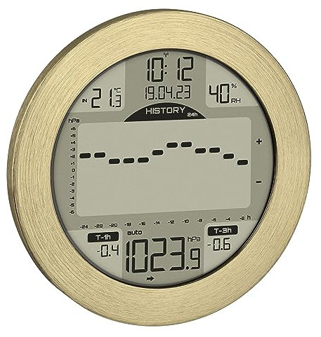 TFA Dostmann Station météo Meteomar, 35.1124.53, pour les navigateurs/bateliers, tendance de la pression, alarme réglable, or