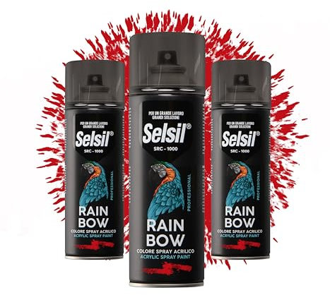 DETERMONDO 3 Bombolette di Vernice Spray Acrilica 400ml Bombolette Spray Colorate Multiuso per Interni ed Esterni (Ral 3020 Rosso Traffico)