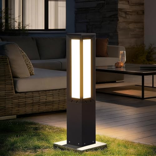 VZVI Outdoor Pathway Lights Wired, 31.5 Tall Landscape Path Lights, AC 100-240V Aluminum Bollard Light, IP65 Waterproof Driveway Light, 3000K LED Patio Pathway Lighting for Commercial Walkway Lawn