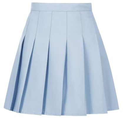Tivifox Jupes de tennis plissées taille haute pour femmes et filles – Jupe trapèze pour uniforme scolaire, athlétique – Jupe-short de golf avec short – Taille 2T à 4XL, bleu ciel, 14 ans